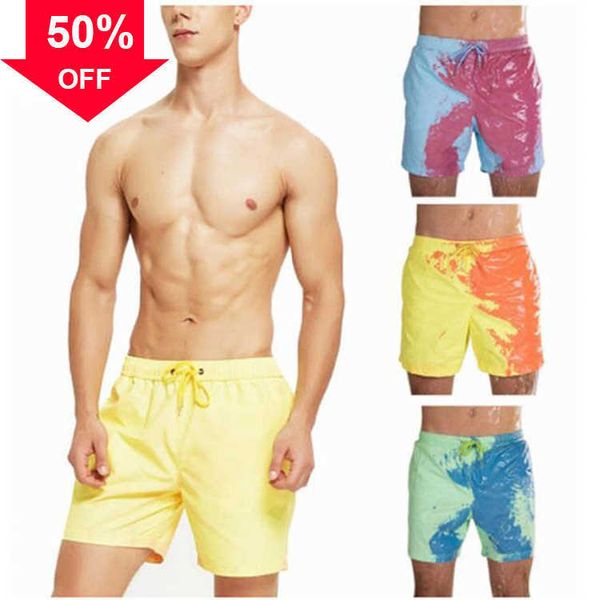 

shorts water and heat color-changing shorts warm beach pants large size quick-drying swimming trunks workout outfitss to 2xl size, White;black