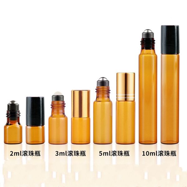

3ml 5ml 10ml roll on glass bottle amber brown empty essential perfume essential oils glass bottle metal roll roller f2017242