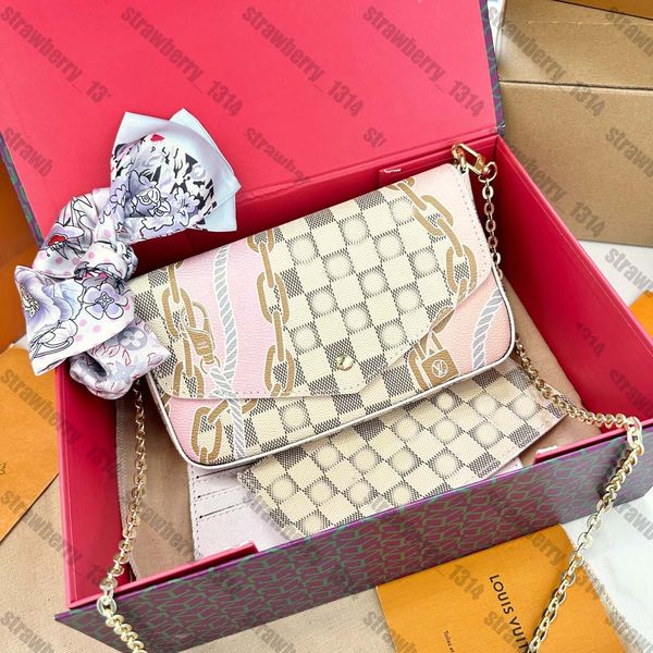 

lady clutch crossbody felicie pochette m61276 shoulder bags handbags designer bags wallets 3 in 1 ladies flap bag high gold chain 2023