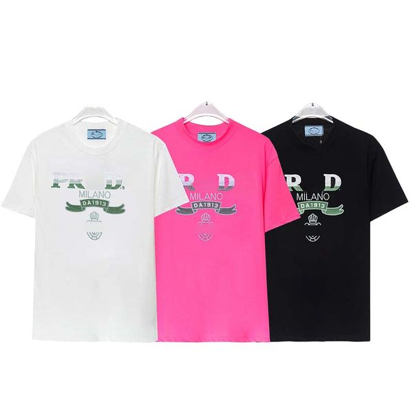 

pra high luxury men's t-shirt men's shirt designer shirt outdoor pure cotton t-shirt alphabet embroidery crew neck short sleeve ca, White;black