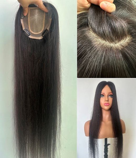 

100% virgin human hair er for women, 5"x5" mono with double drawn silk base 12"~28", Black;brown