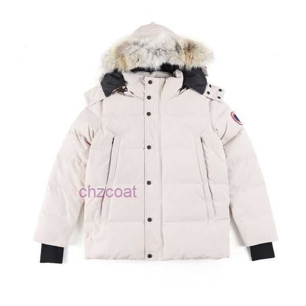 

same style clothing mens down jacket coat real big wolf fur canadian wyndham overcoat clothing casual fashion style winter outerwear parka 0, Black;brown