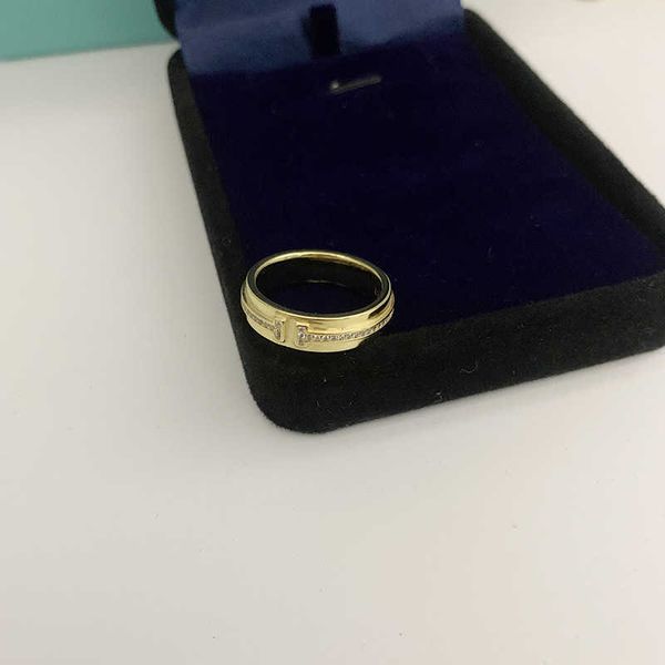 

boutique tiffay s925 sterling silver double t ring no diamond wide narrow version lovers' light luxury small number design same versati
