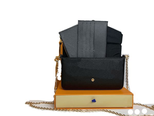 

classic luxury chain fashion 2021 plaid flower brand wallets vintage ladies brown leather handbag designer shoulder bag, Red;black