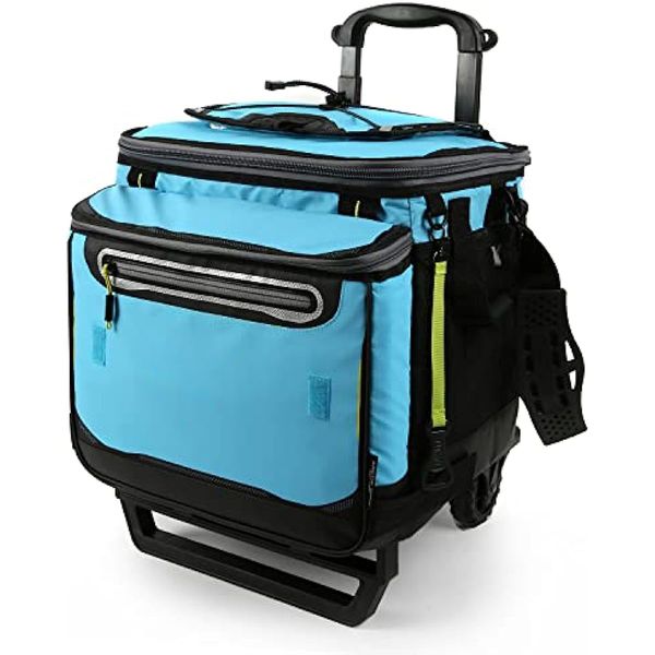 

titan deep e 60 50 10 can collapsible rolling cooler with wheels and all terrain cart