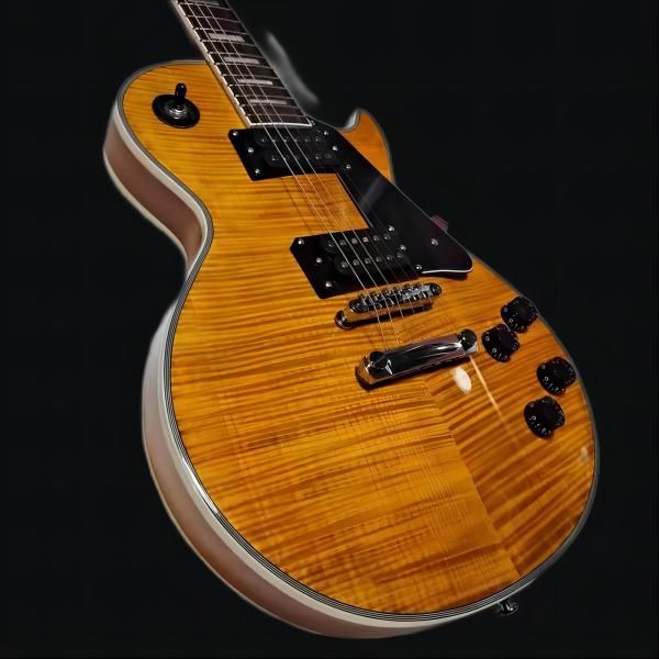 

factory classic brand lp guitar, fine tiger skin veneer, professional performance level, delivery to home258