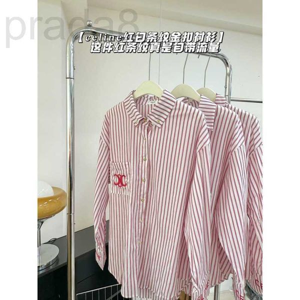 

women's polos designer 23 spring/summer new temperament fashion embroidery triumph arch loose slim shirt 1i6m, White