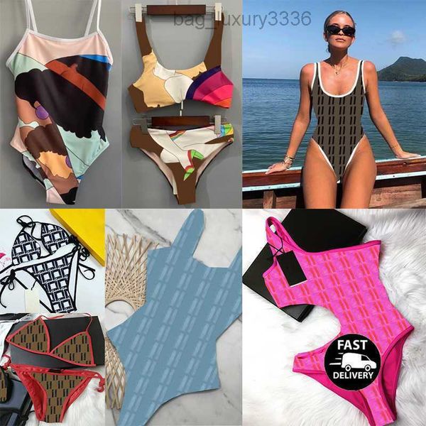 

fashion womens swimwear girls bathing suit summer swimsuit beach bikinis set letter pattern women bodysuit swim clothing, Black