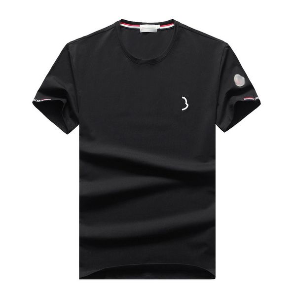 

new summer men's t shirts polos sleeve t-shirt mercerized cotton round neckline short sleeve t-shirt casual solid color size, White;black