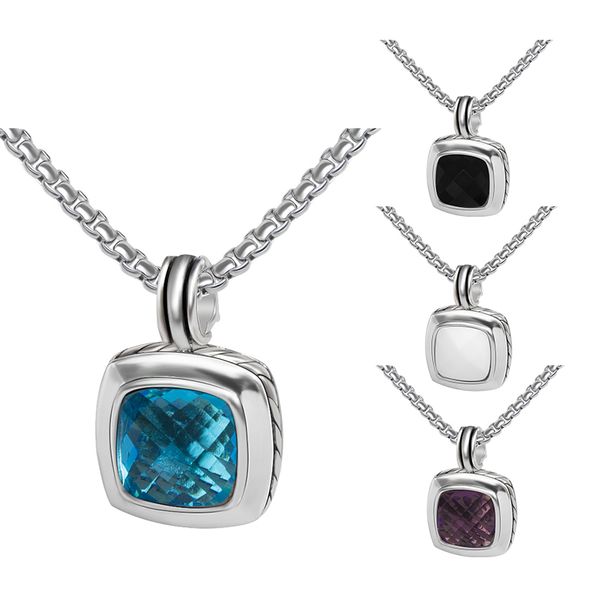 

14mm cz women pendant necklace white gold plated brass necklace, Silver