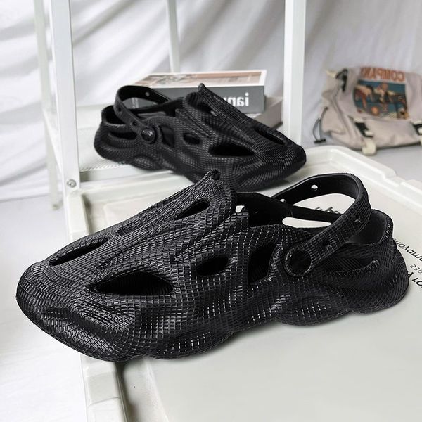 

slippers summer men slippers comfortable platform outdoor sandals clogs beach slippers flip flops male indoor home slides bathroom shoes 230, Black
