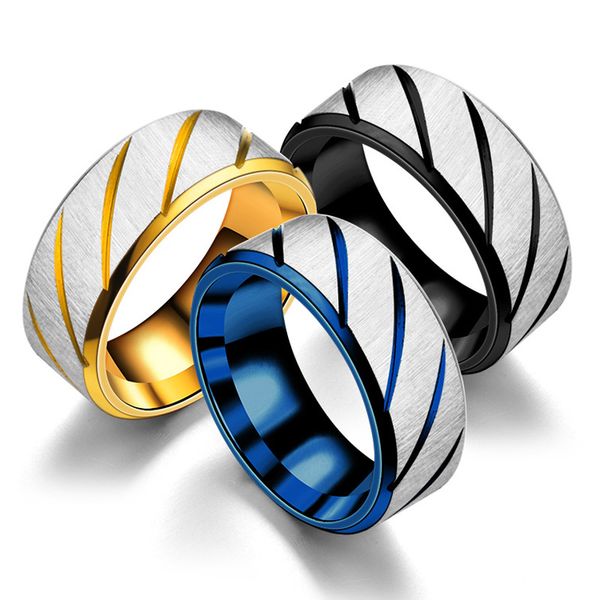 

fashion twill rings men women bevel stripe finger ring designer stainless steel jewelry gifts for unisex, Silver