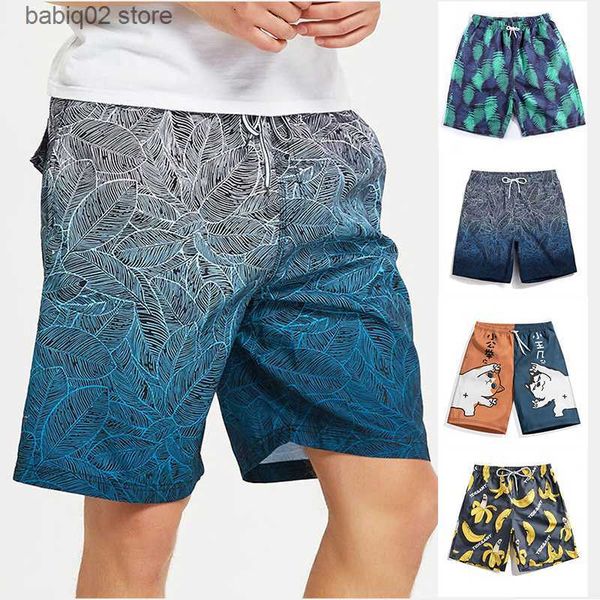 

men's shorts mens beach board shorts swimming pants casual swimwear swim shorts trunks mens running sports surffing shorts t230414, White;black