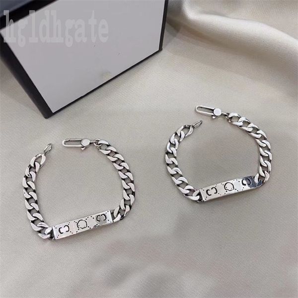 

link chains designer bracelet homme bracelet luxury women letter fashionable style lovers weddings pulsera ghost bracelets designer pretty s, Golden;silver