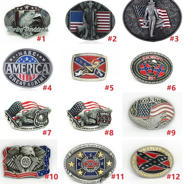 

us fashion belts buckles american flags eagle men belt buckles vintage skull cross star flag rectangle beltbuckle lt350, Slivery;black