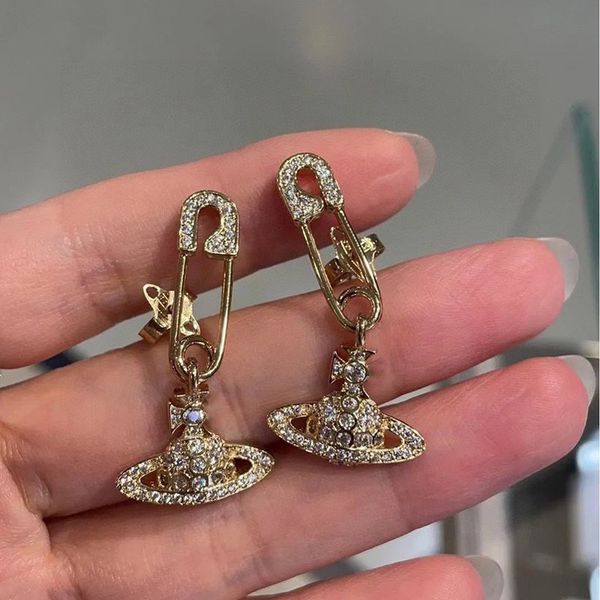 

fashion designer brand stud earrings luxury planet women jewelry saturn earing metal pearl earring cjeweler woman orecchini fikyu, Golden;silver