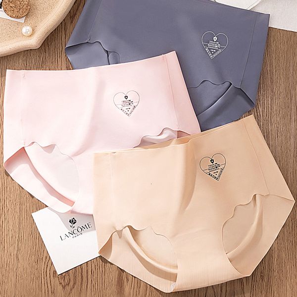 

women's panties 2pcs/lot women panties seamless underwear ice silk briefs lingerie mid-rise underpants pants for girls thongs #f 230414, Black;pink