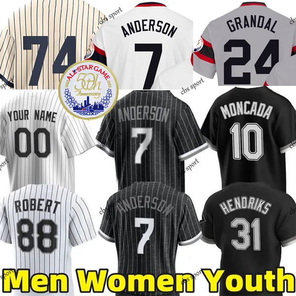 

chicago 2022 baseball jersey tim anderson eloy jimenez joe kelly jose abreu 88 luis robert yoan moncada bo jackson lance lynn blake rutherfo, Blue;black