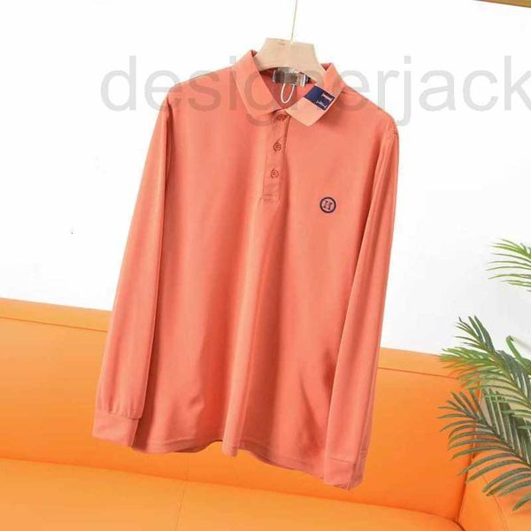 

men's polos designer luxury t shirt men polo h letter embroidery long sleeve t- mens casual fashion summer sweat 566 qry4, White;black