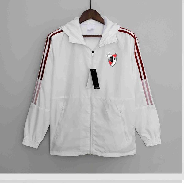 

22-23 club atletico river plate men's jacket soccer windbreaker jerseys full zipper hooded windbreakers mens fashion coat custom cz7h, Black;brown