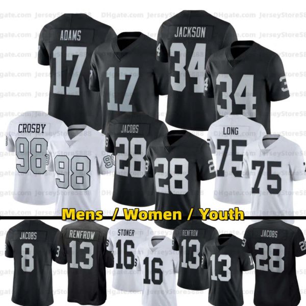 

Josh Jacobs 17 Davante Adams Maxx Crosby Football Jersey 10 Jimmy Garoppolo Hunter Renfrow Bo Jackson Michael Mayer Jones Charles Woodson customized Jersey, Mens1