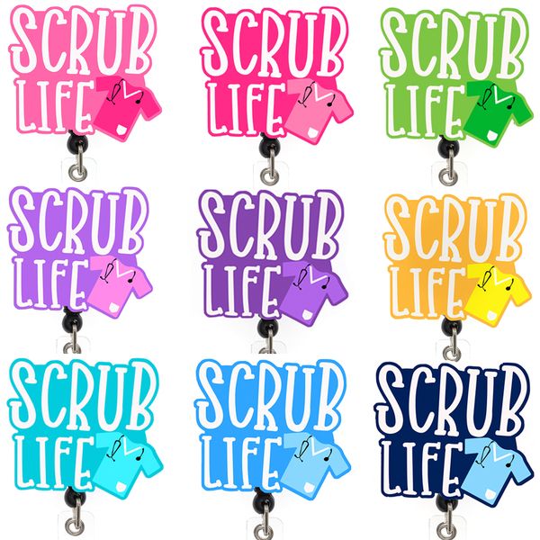 

5 pcs/lot fashion key rings acrylic medical series nurse nursing student badge reel for nurse accessories scrub life badge holder, Slivery;golden