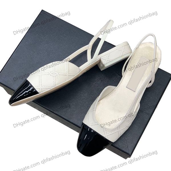 

womens dress shoes flat low chunky heels sandals slingbacks slip on wedding shoes ladies for party elegant slippers outdoor leisure slides r, Black