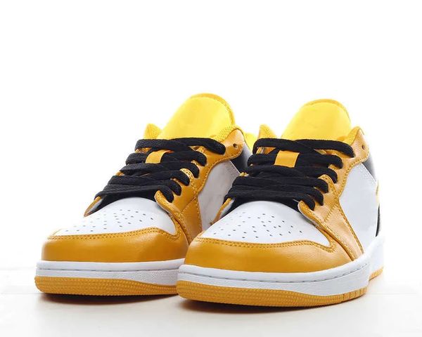 

basketball shoes 1s taxi yellow black white jumpman 1 low og ret outdoor shoes sneaker sports with original box