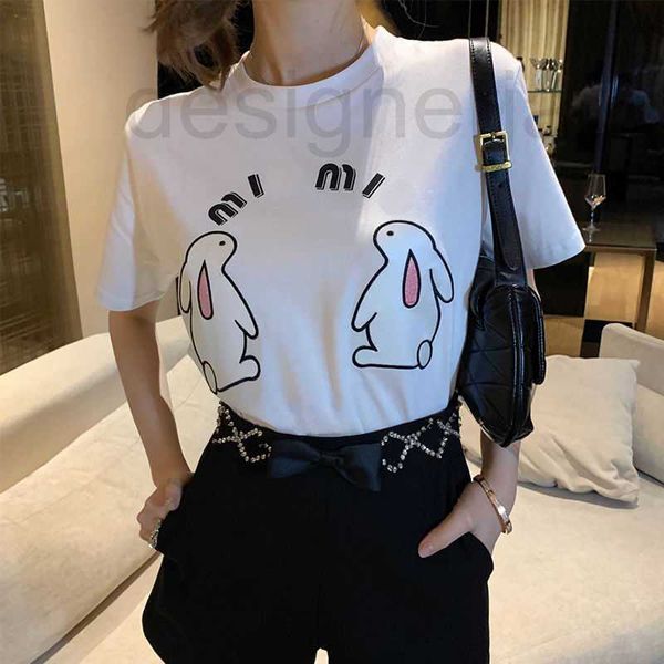 

women's t-shirt designer summer t shirt letter white rabbit print short sleeved tshirt pure cotton sweatshirt designer t-shirt 23 new w