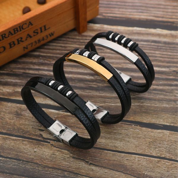 

handmade men jewelry stainless steel charm bracelet jewelry for gift, Golden;silver