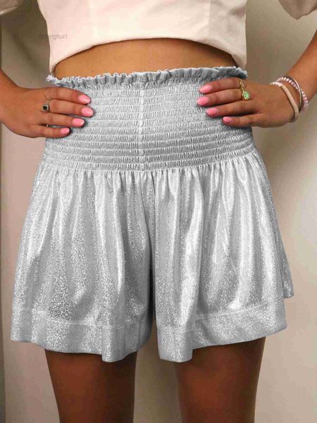 

women's shorts 2023new designer casual sports shorts loose elastic waist pleated flash sports shorts 1 rjlg 1, White;black