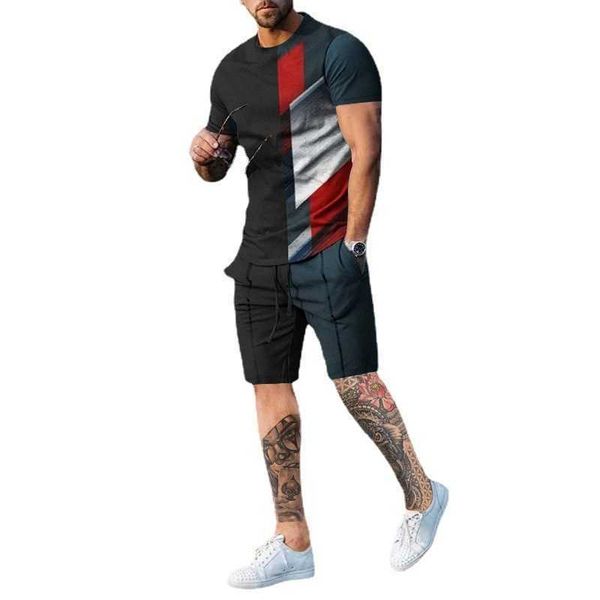 

mens designer tracksuit 2023 summer round neck short sleeve shorts 3d printing slim fit male casual sports suit plus size 3xl 4xl 5xl 6xl, Gray