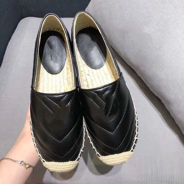 

luxury designer platform women double hardware genuine leather slip-on espadrille sandal soft bottom casual shoes mk01, Black