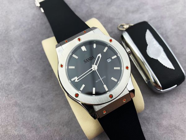 

u1 2023 mens automatic gold mechanical watches women dress full stainless steel sapphire waterproof luminous couples wristwatches, Slivery;black