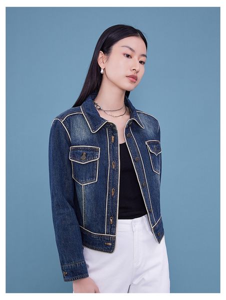 

women's jackets denim jacket spring girls button letters autumn style lady designer jackets coat, Black;brown