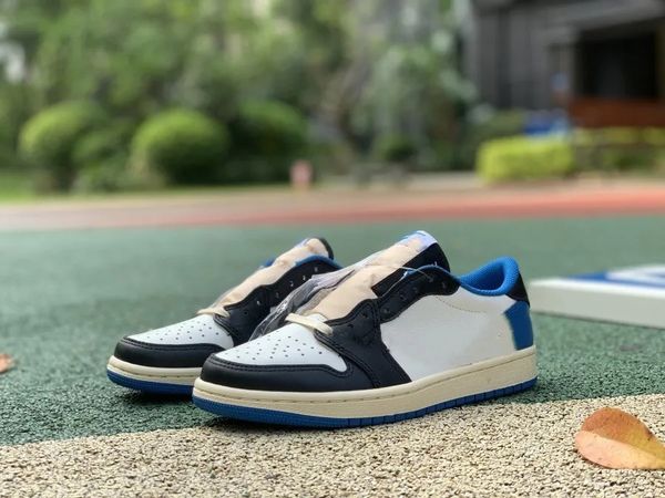 

shoes travis scotts 1s low fragment white black royal blue basketball shoe sports sneakers real leather with og box
