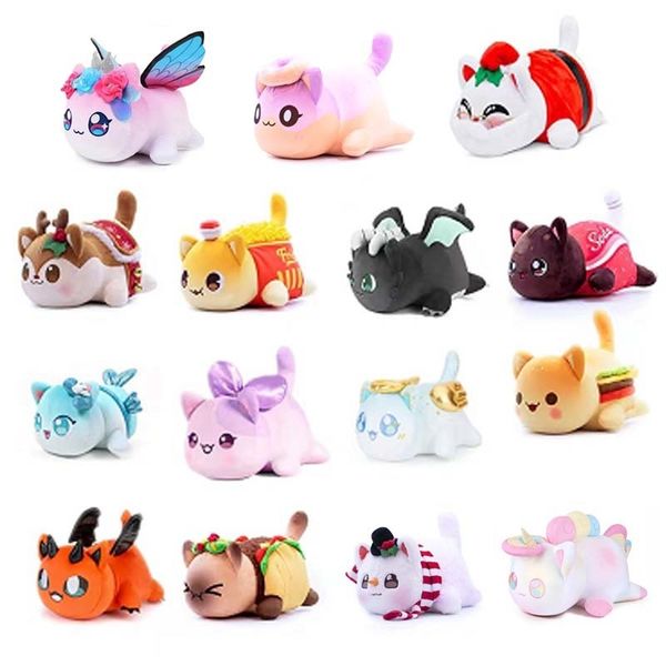 

Dolls Cute Meows Plush Doll Aphmau Mee Meow Food Cat Coke French Fries Burgers Bread Sandes Sleeping Pillow Children Gifts 230413, Light yellow