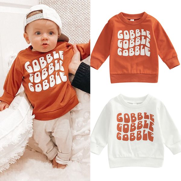 

hoodies sweatshirts 0722 lioraitiin 03years toddler baby thanksgiving day pullover long sleeve letter printed crew neck tee shirt 230413, Black