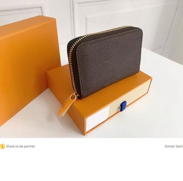 

2023original designers wallets purses fashion short zippy wallet monograms classic zipper pocket pallas bag zip coin purse with box, Red;black