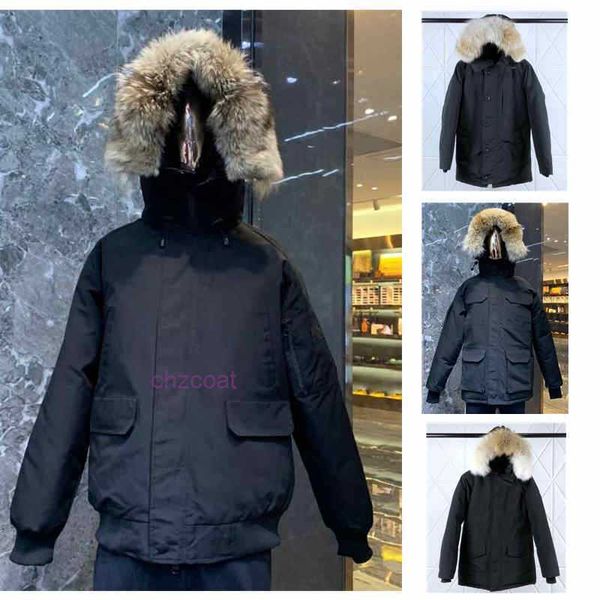 

same style clothing mens parkas winter down jacket real wolf fur hooded doudoune coat budge size parka windbreaker warm men zipper thick jac, Black;brown