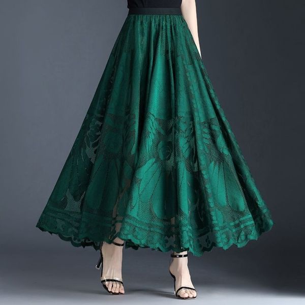 

skirts elegant skirt autumn fashion a-line skirt winter mid-length women's high-waisted skirt gothic mujer faldas t235 230414, Black