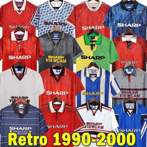 

retro sancho soccer jerseys giggs cantona rooney ferdinand sheringham mans shirt 1990 92 93 94 96 97 98 99 2000 scholes beckham men kids kit, Black;yellow