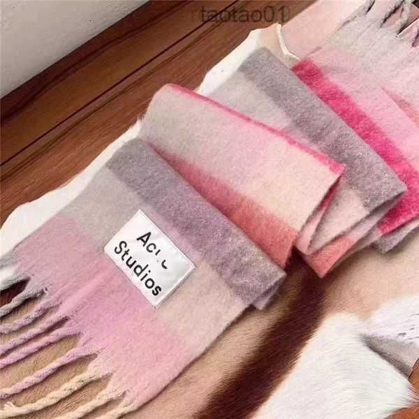 

scarves ac rainbow grid stitching in autumn winter wild fashion warm comfortable thick personality shrimp fringed scarf 221010 320nfcx47, Blue;gray