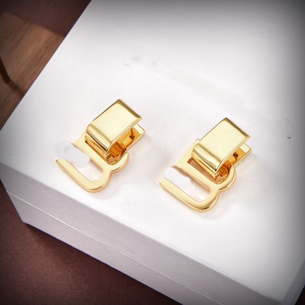 

women luxury letter bb stud earrings designer brand earing fashion jewelry metal crystal pearl earring cjeweler for women's gift ohrrin, Golden;silver