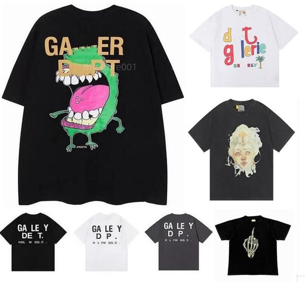 

2023 women&men's t-shirts designer galleryes depts shirt alphabet print trendy trend basic casual fashion loose short t-shirt half slee, White;black