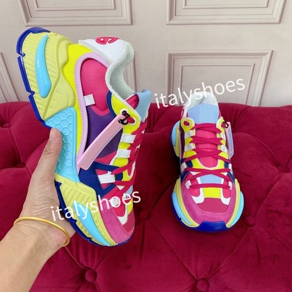 

women fashion sports shoes black rainbow heel trainer womens casual runner sneakers outdoor size