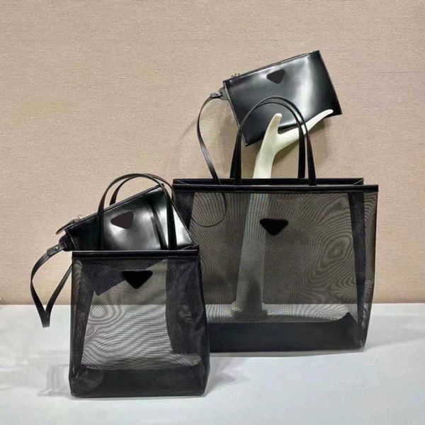 

totes beach mesh handbags women designer bags summer luxurys tote bags mesh makeup handheld single-shoulder bun mother bag beach wash change