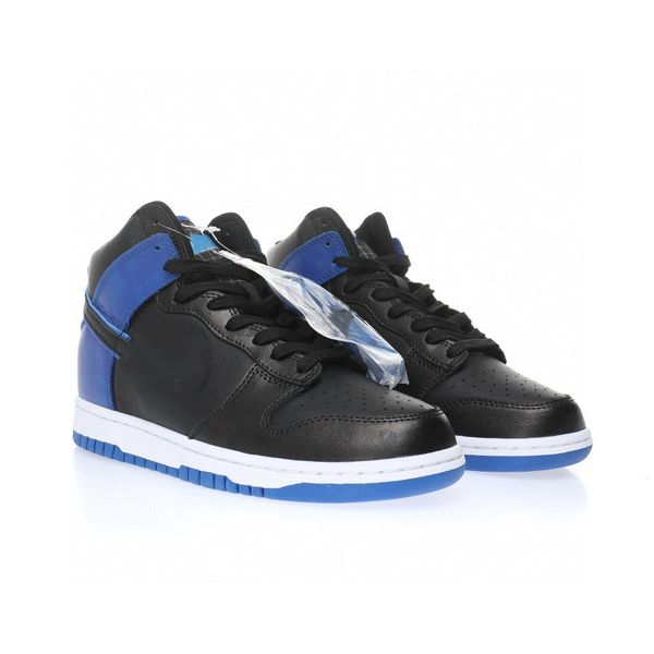 

mens shoes dunks high blue camo basketball shoe sports sneakers black hyper royal black white new release sneakers with original box