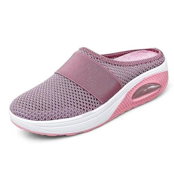 

slippers women wedge slippers premium slippers vintage anti-slip casual female platform retro shoes plus size orthopedic diabetic sandals 23, Black