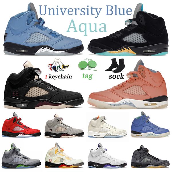 

jorden 5 retro basketball shoes size us 13 jumpman 5s v low psgs unc university blue aqua off white dj khaled we the crimson bliss jorda men, White;red